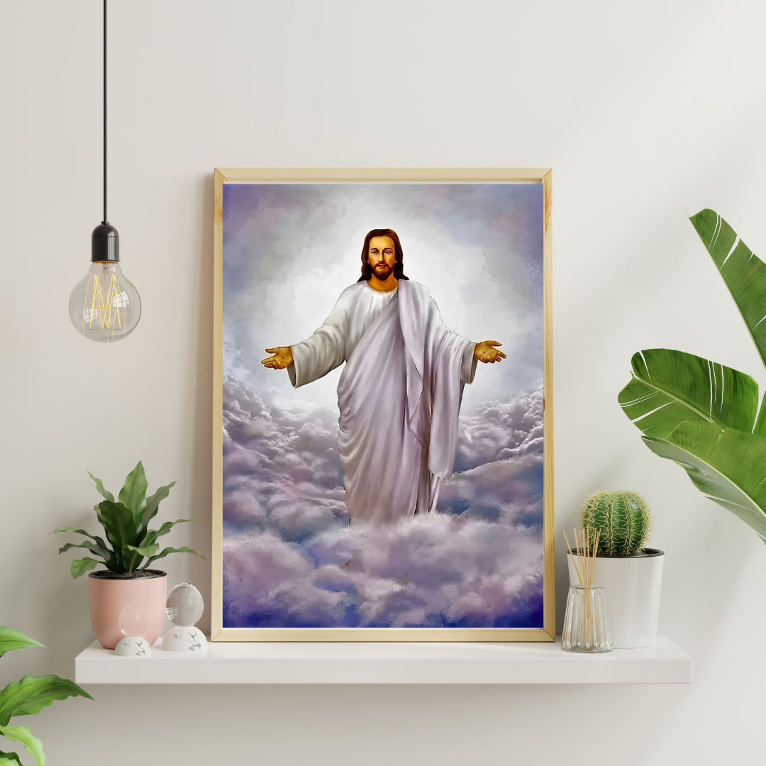 Malen nach Zahlen - Jesus Christus auf den Wolken