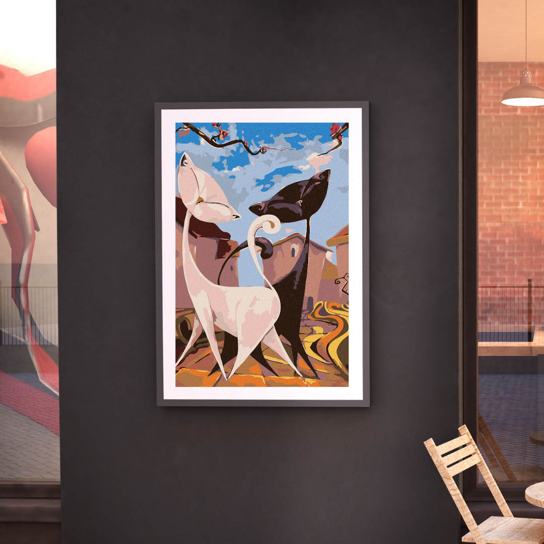 Malen nach Zahlen - Kätzchen Beim Spaziergang Durch Die Stadt