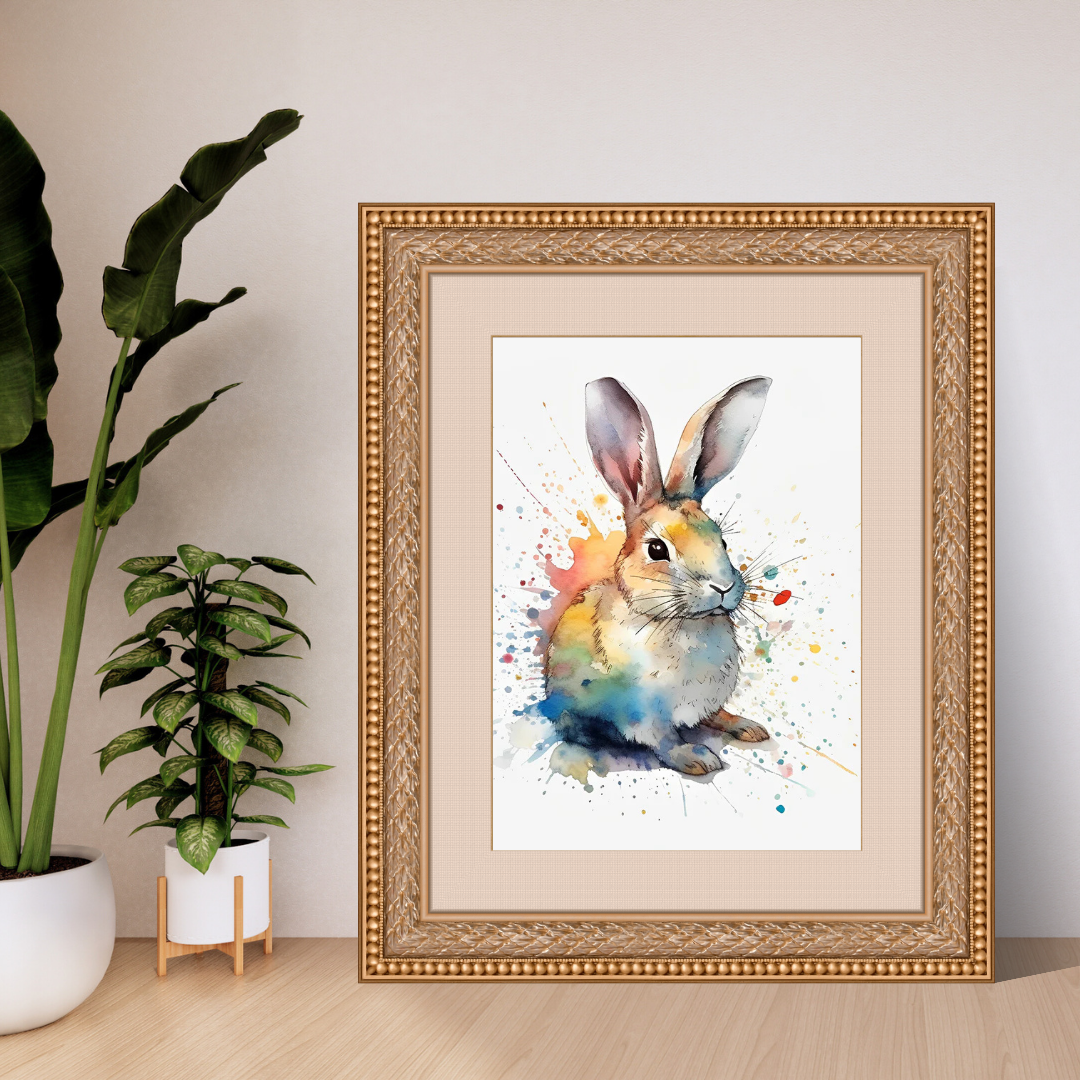 Malen nach Zahlen - Kaninchen mit Wasserfarben