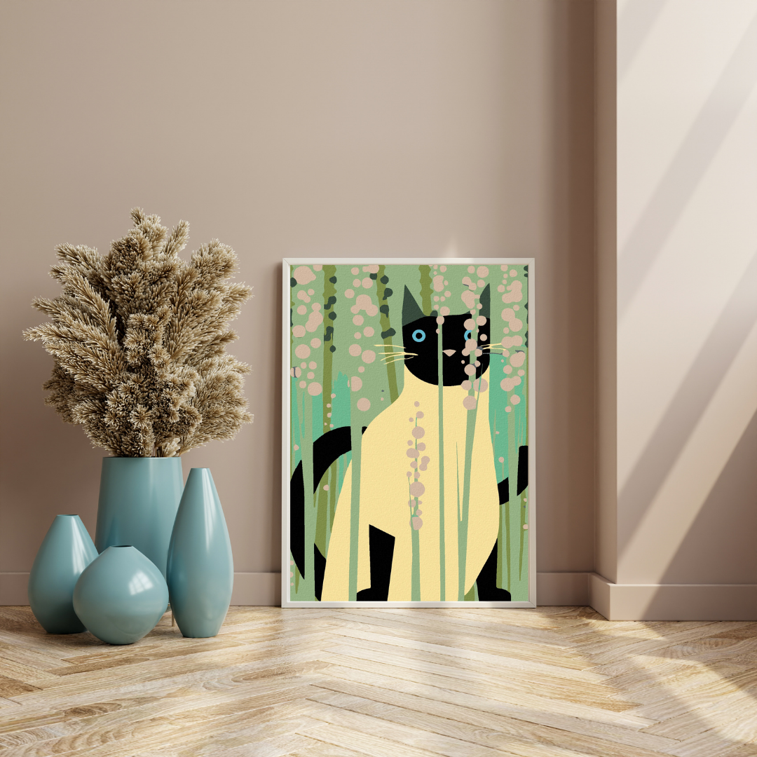 Malen nach Zahlen - Katze In Den Stängeln