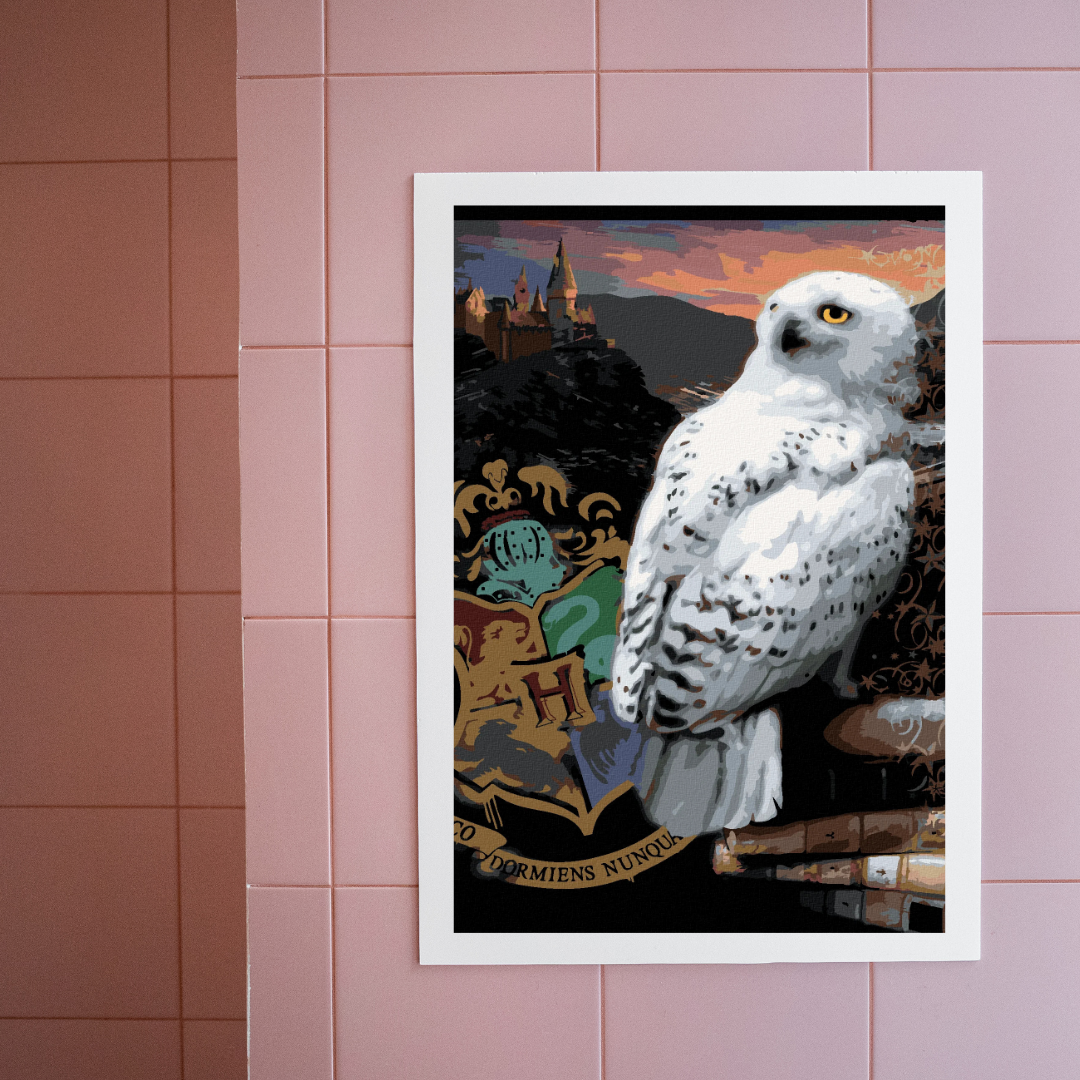 Malen nach Zahlen - Poster Hedwig Und Das Hogwartswappen Harry Potter