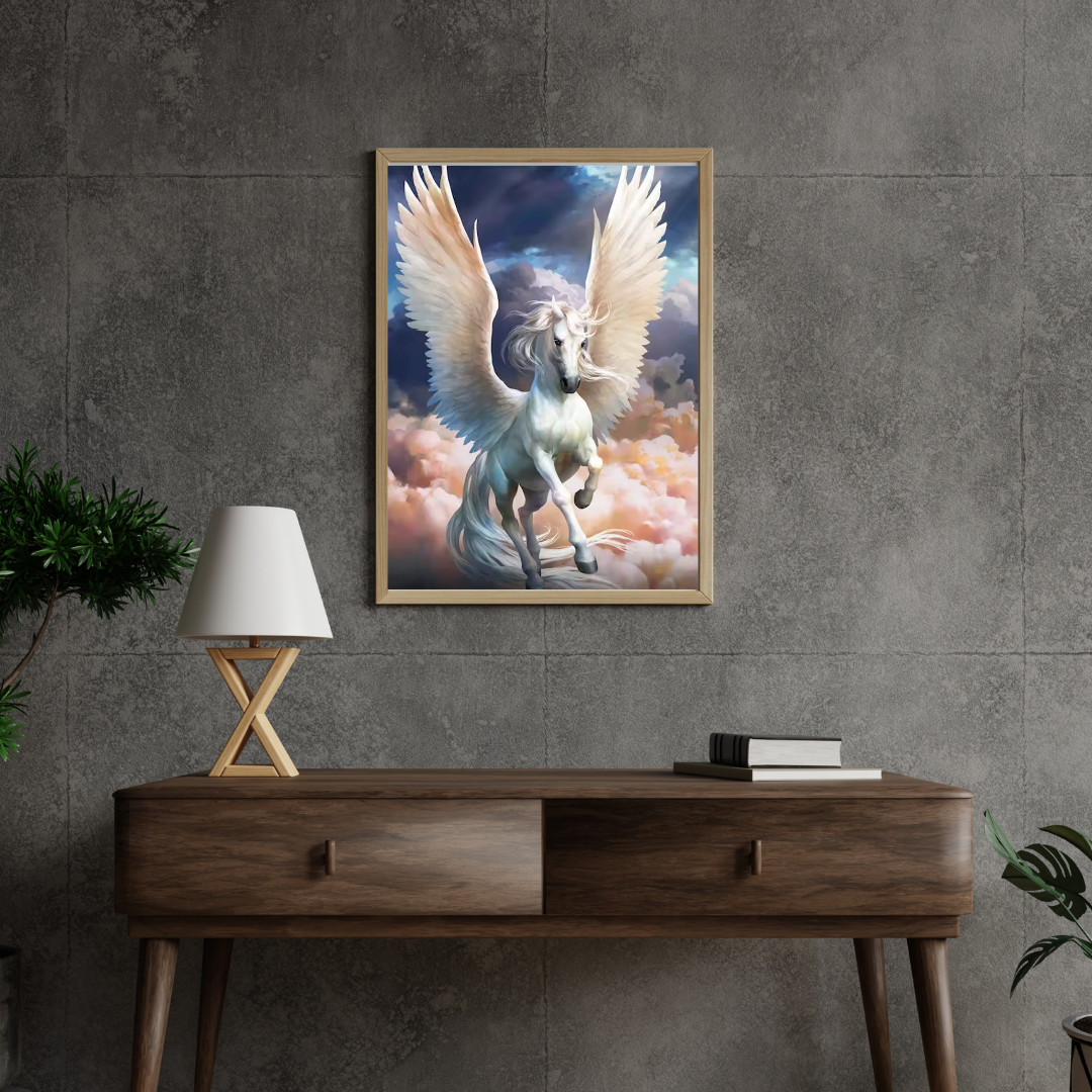 Malen nach Zahlen - Der weiße Einhorn mit Flügeln