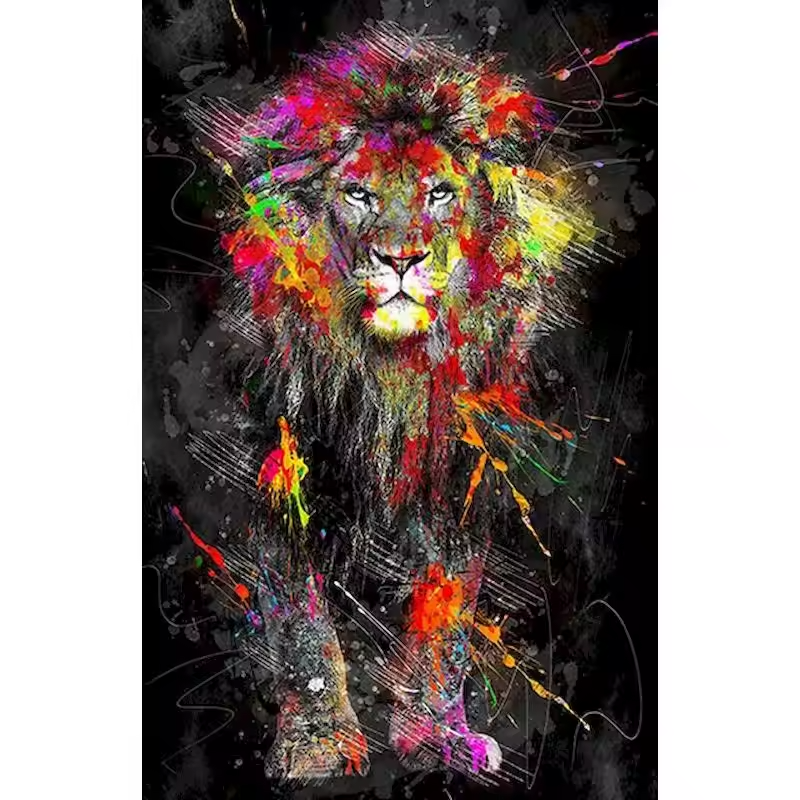 Malen Nach Zahlen - Bunter Löwe II