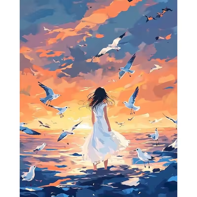 Malen Nach Zahlen - Das Mädchen Und Die Taube