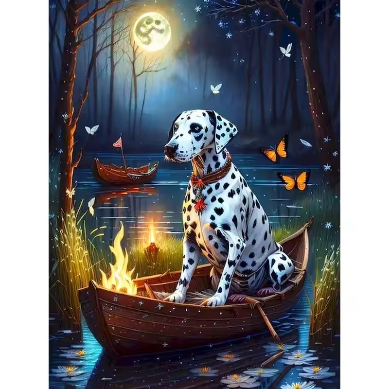 Malen Nach Zahlen - Der Dalmatiner Auf Dem Fluss