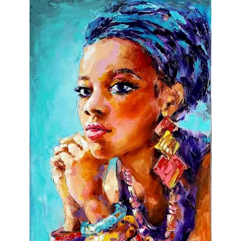 Malen Nach Zahlen - Der Nachdenkliche Gesichtsausdruck Der Frau