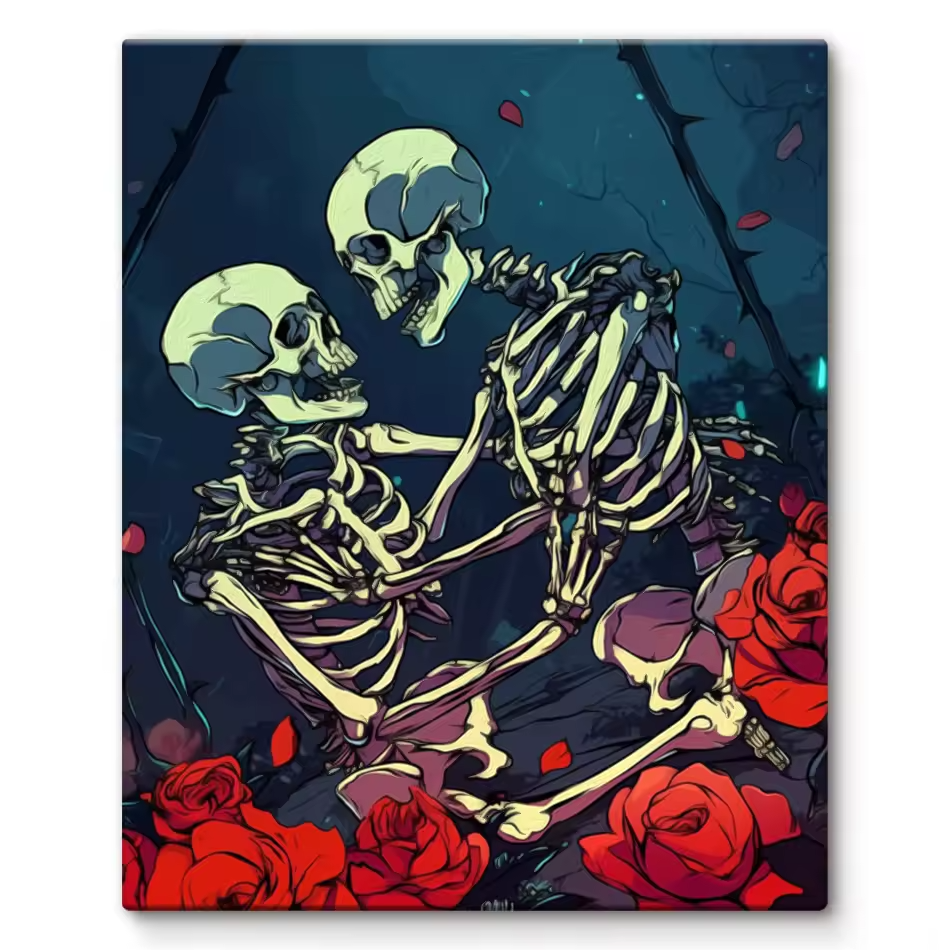 Malen Nach Zahlen - Die Liebe des Skeletts