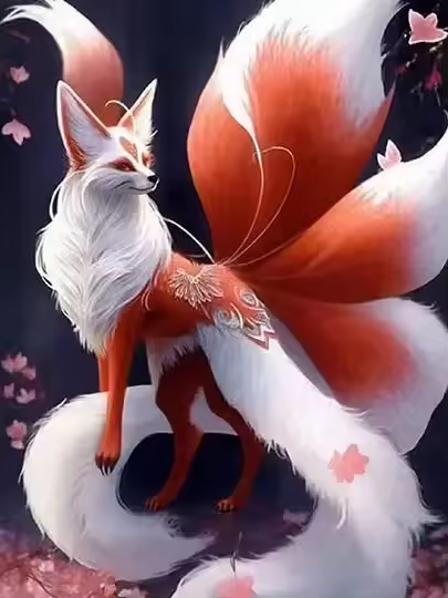 Malen Nach Zahlen - Neun Schwänzige Rote Füchsin