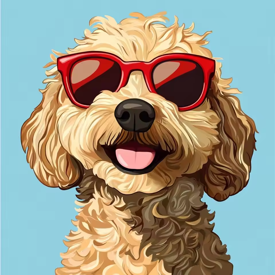 Malen Nach Zahlen - Pudel Und Die Rote Brille