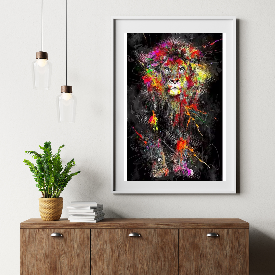 Malen Nach Zahlen - Bunter Löwe II