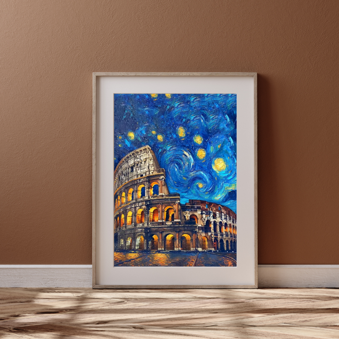 Malen Nach Zahlen - Das Kolosseum Unter Einem Sternenklaren Nachthimmel