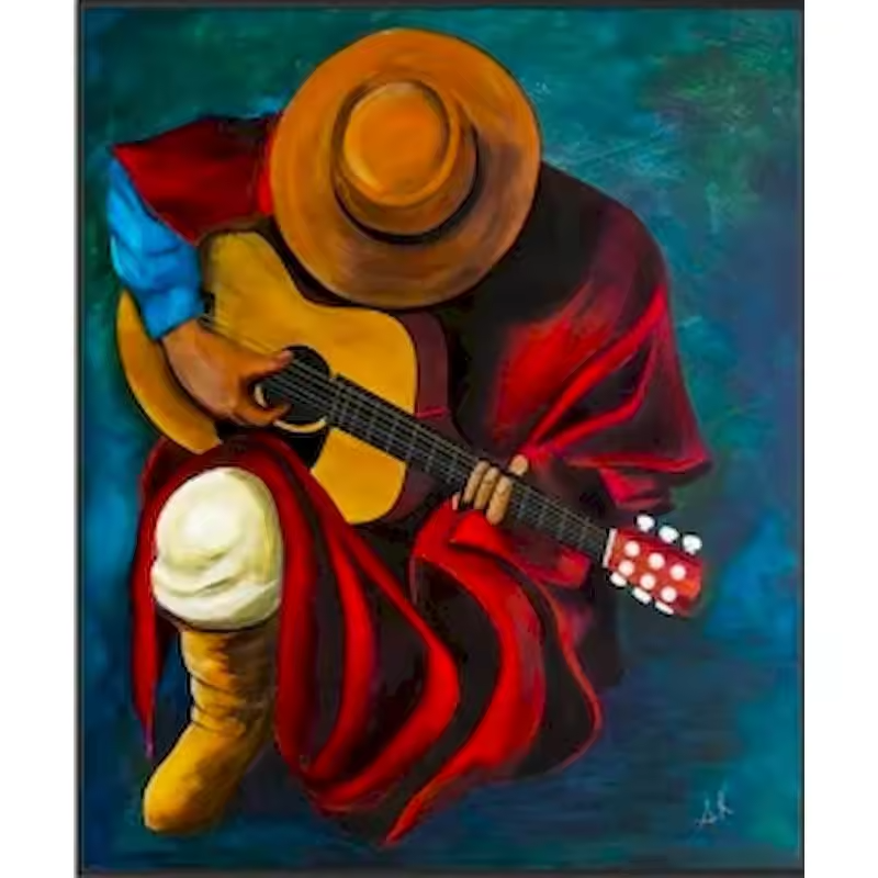 Malen Nach Zahlen - Der Mann Im Roten Hemd Spielt Gitarre