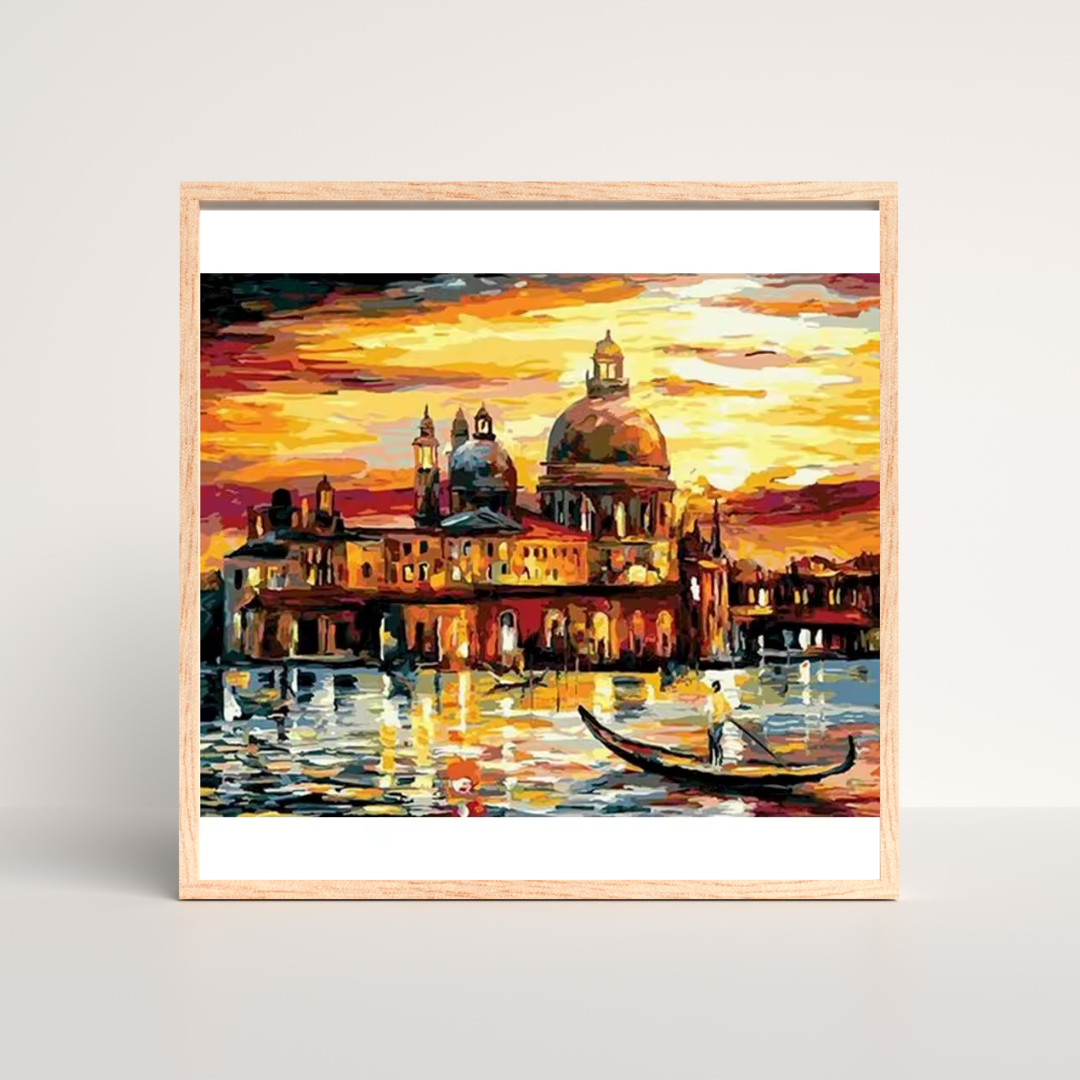 Malen Nach Zahlen - Sonnenuntergang am Fluss