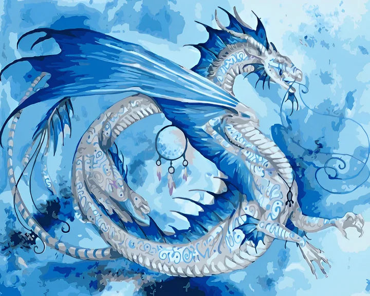 Malen Nach Zahlen - Blauer Drache