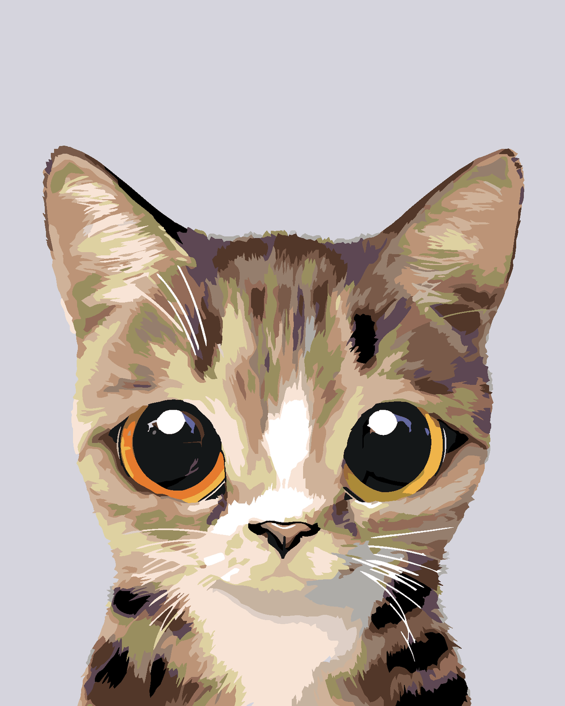 Malen Nach Zahlen - Äugiges Gestreiftes Kätzchen