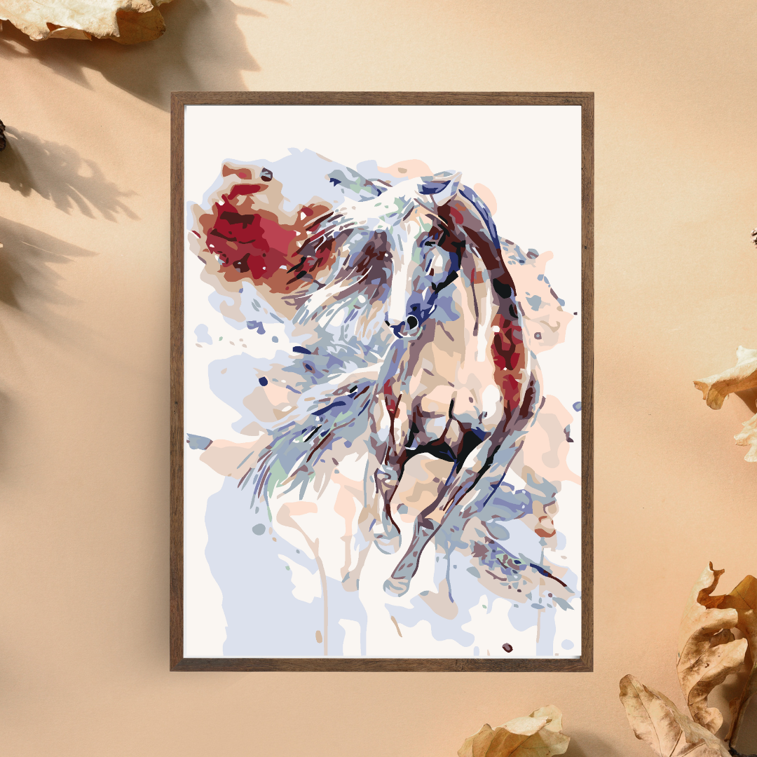 Malen Nach Zahlen - Abstraktes Pferd Rot