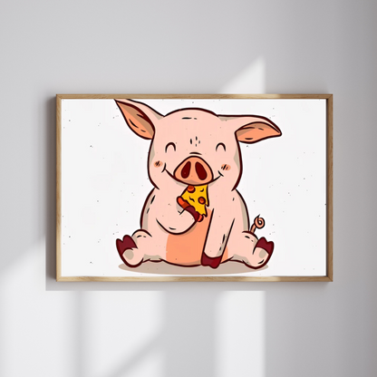 Malen Nach Zahlen - Schwein mit Pizza