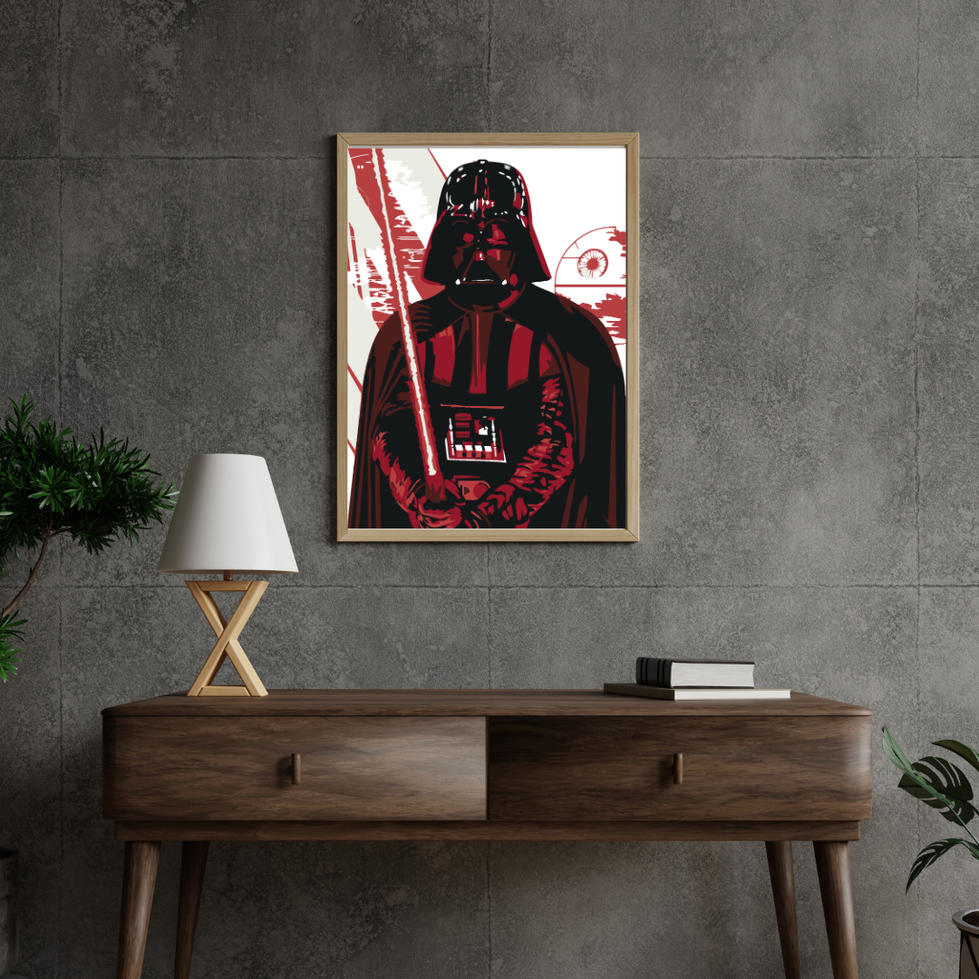 Malen nach Zahlen - Abstrakter Darth Vader In Rot