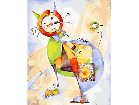 Malen nach Zahlen - Katze im Stil von Wassily Kandinsky