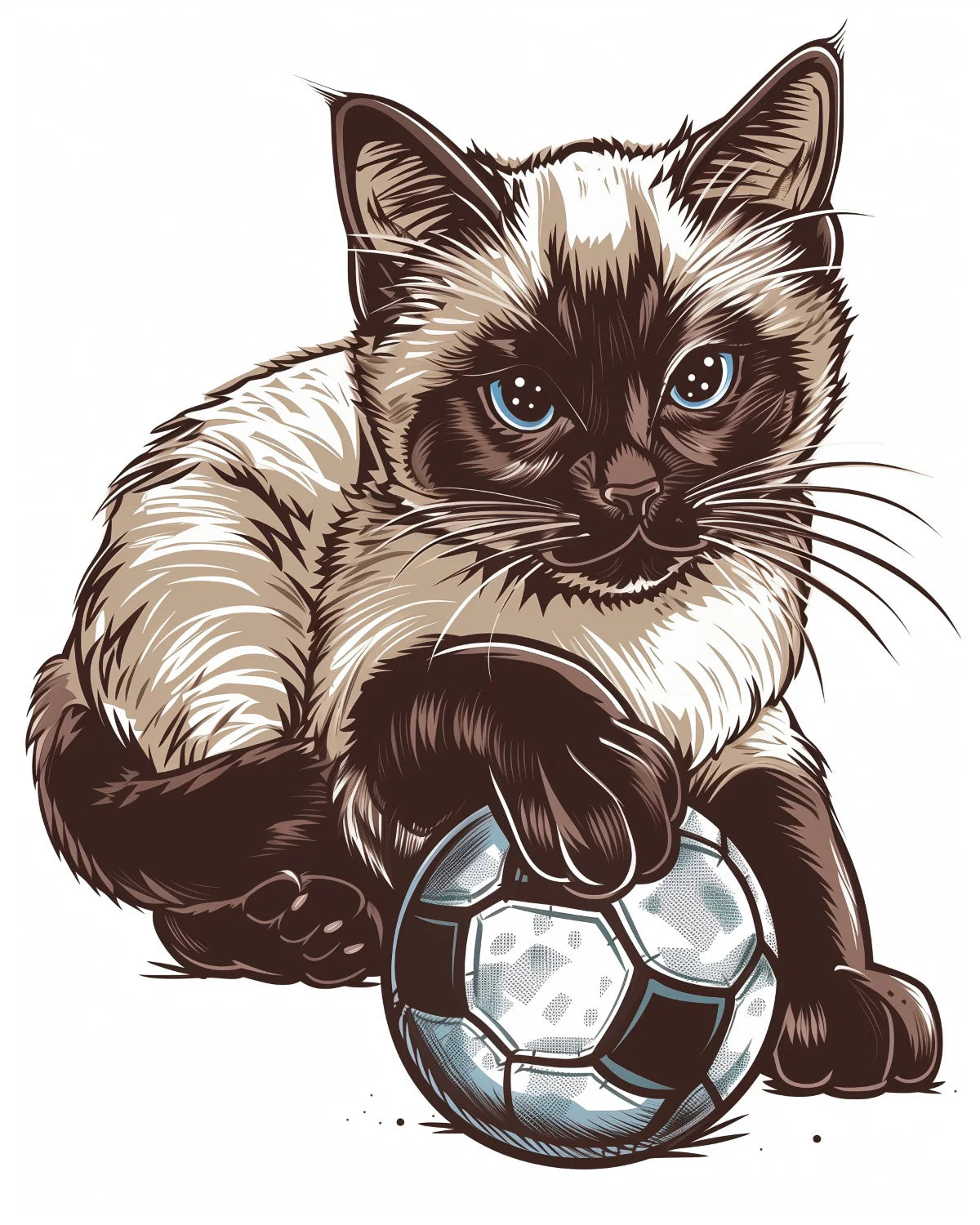 Malen nach Zahlen - Katze mit Fußball