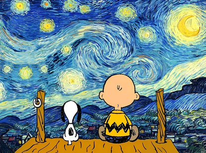 Malen nach Zahlen - Van Gogh, Sternennacht und Snoopy