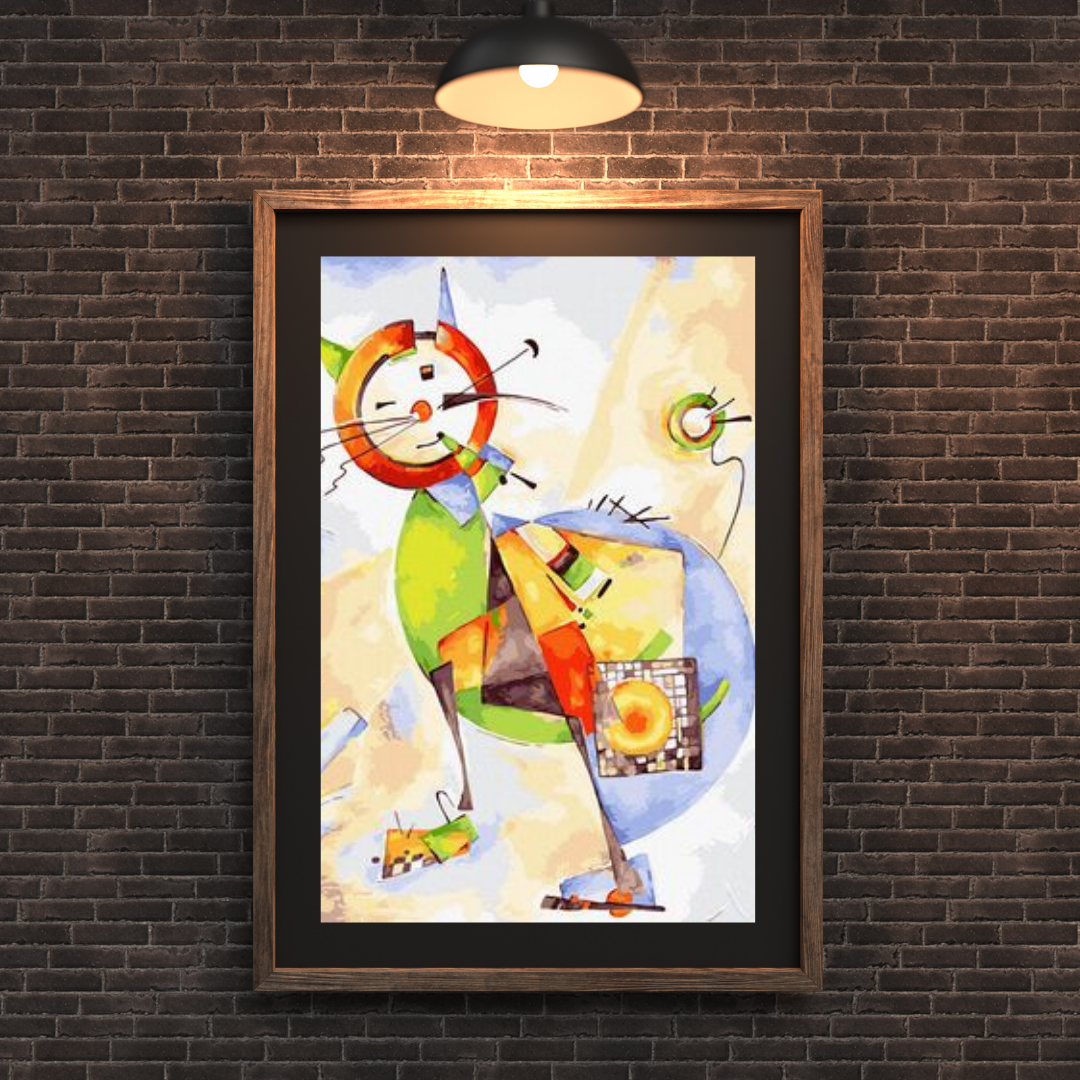 Malen nach Zahlen - Katze im Stil von Wassily Kandinsky