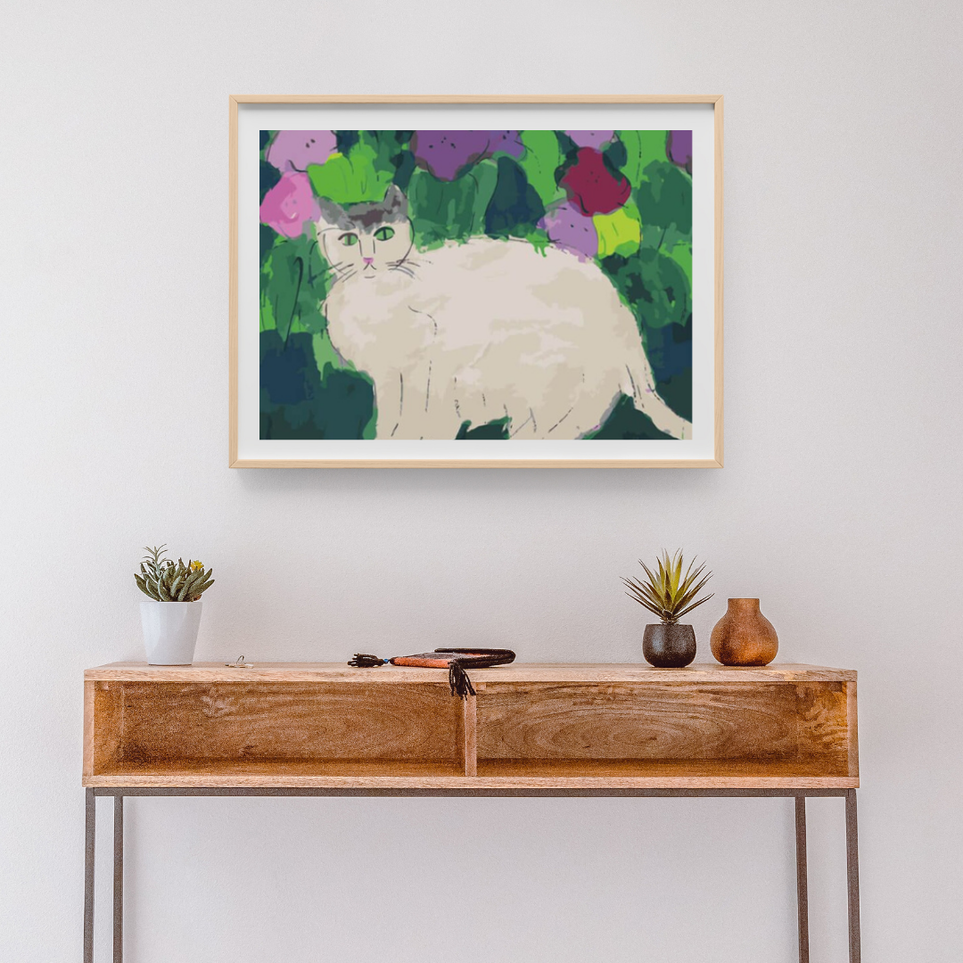 Malen nach Zahlen - Katze mit Grünen Augen im Gras