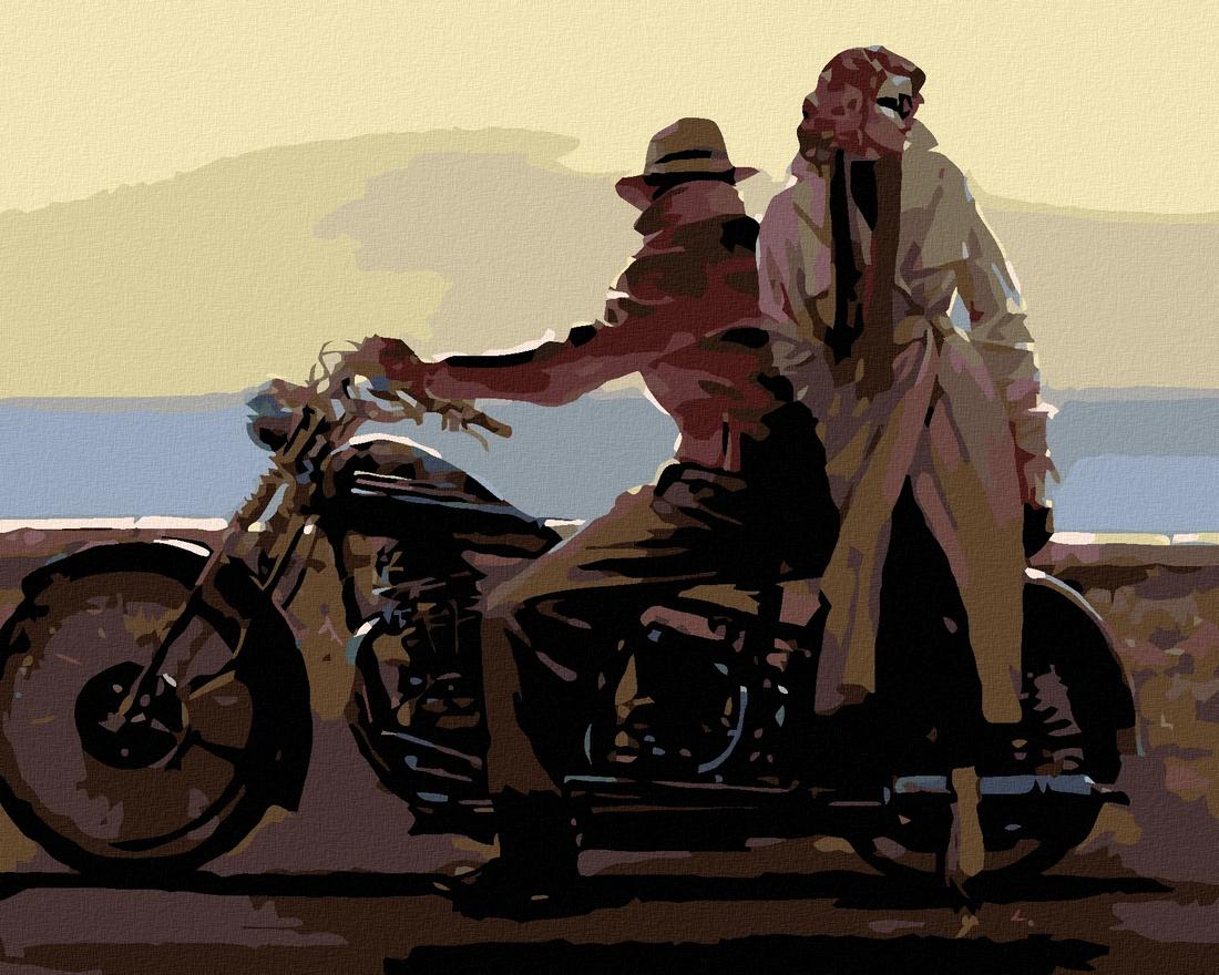 Malen nach Zahlen - Liebhaber Auf Dem Motorrad
