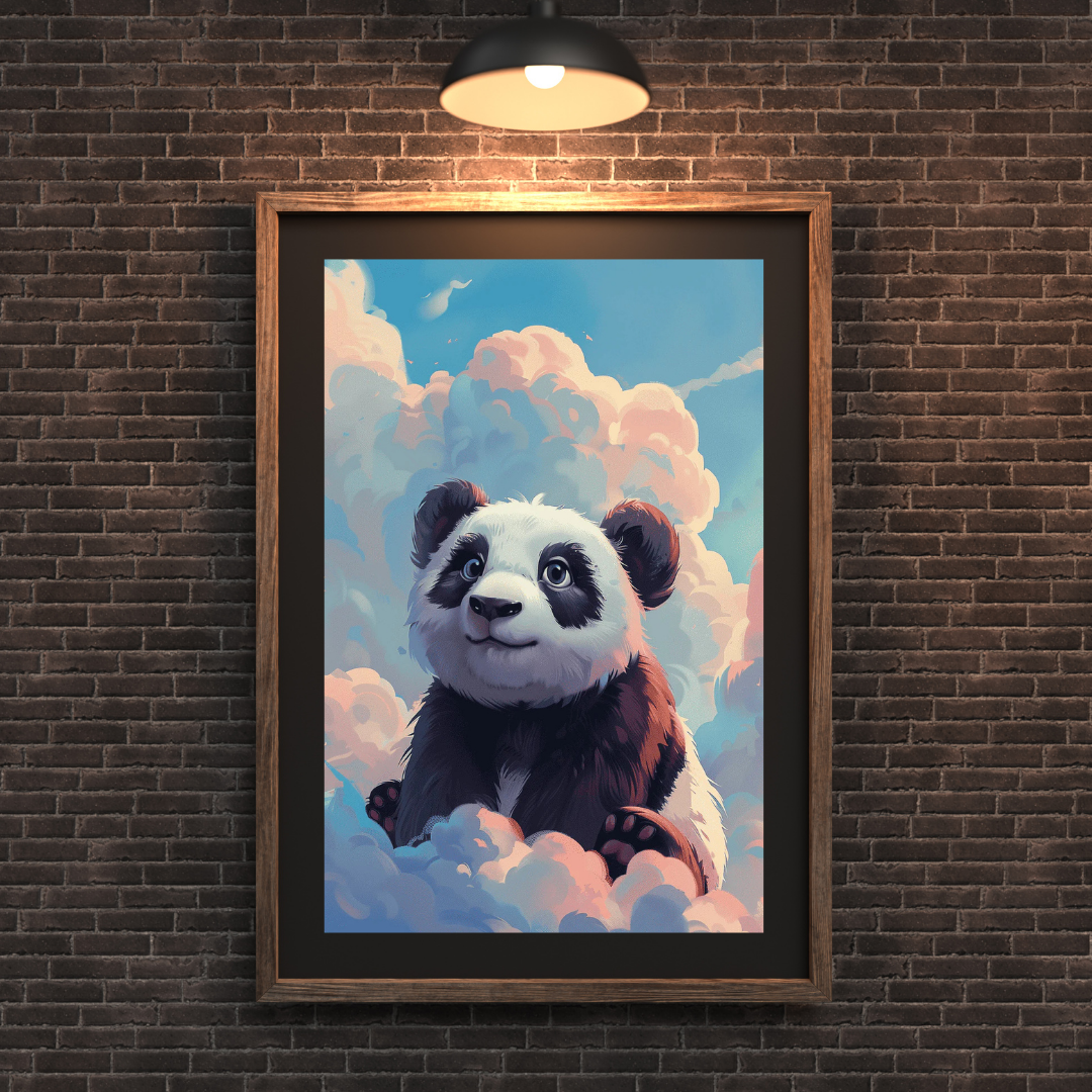 Malen nach Zahlen - Panda in den Wolken