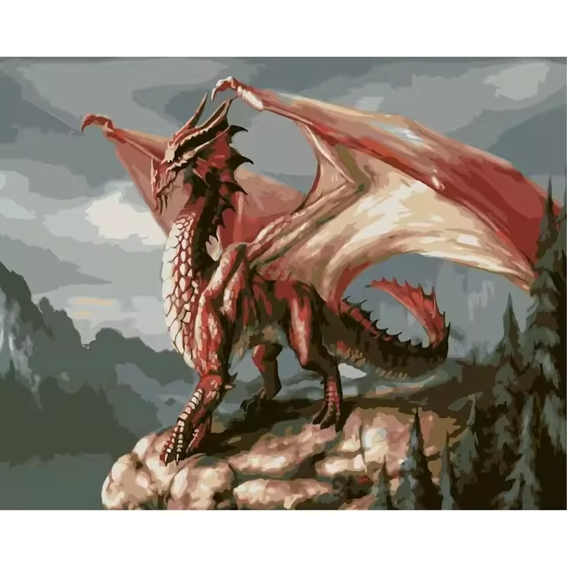 Malen nach Zahlen - Roter Drachen