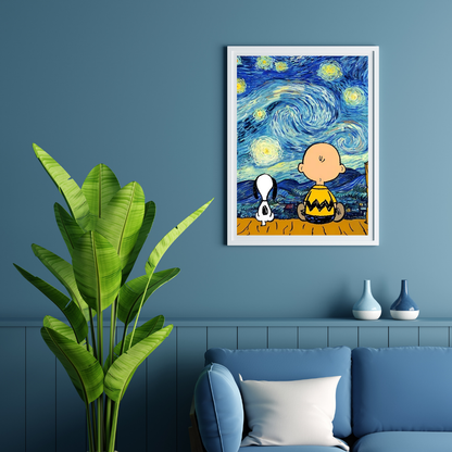 Malen nach Zahlen - Van Gogh, Sternennacht und Snoopy