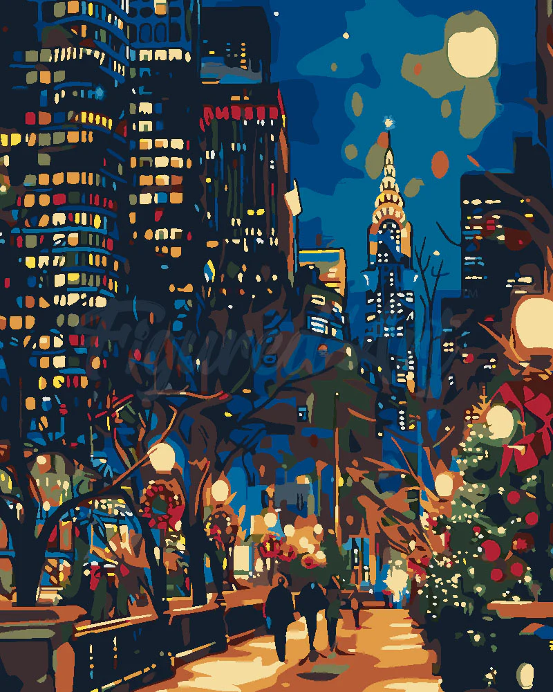Malen nach Zahlen - Weihnachten in New York