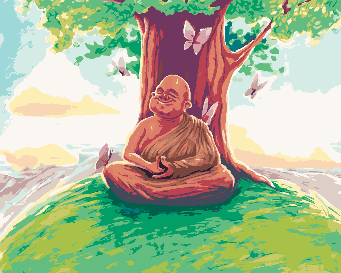 Malen nach Zahlen - Buddha Sitzt Unter Dem Baum Der Kunst