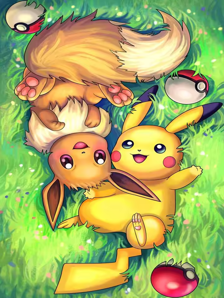 Malen nach Zahlen - Pikachu und Eevee