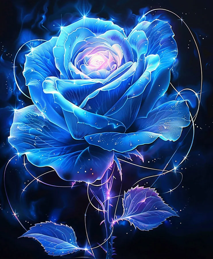 Malen Nach Zahlen Blaue Rose