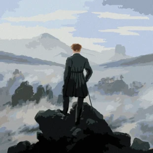 Der Wanderer Über Dem Nebelmeer Malen Nach Zahlen