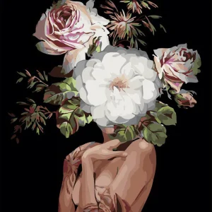 Malen Nach Zahlen Frauen Und Blumen Im Gesicht