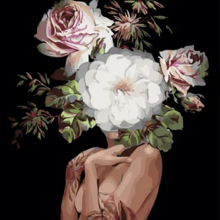 Malen Nach Zahlen Frauen Und Blumen Im Gesicht