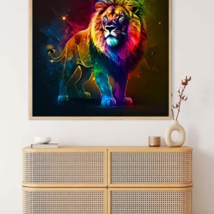 Malen Nach Zahlen Neon Löwe