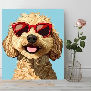 Malen Nach Zahlen Pudel Und Die Rote Brille