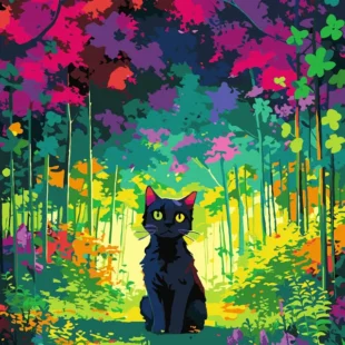 Malen Nach Zahlen Schwarze Katze
