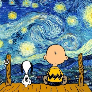 Malen Nach Zahlen Van Gogh Sternennacht Und Snoopy